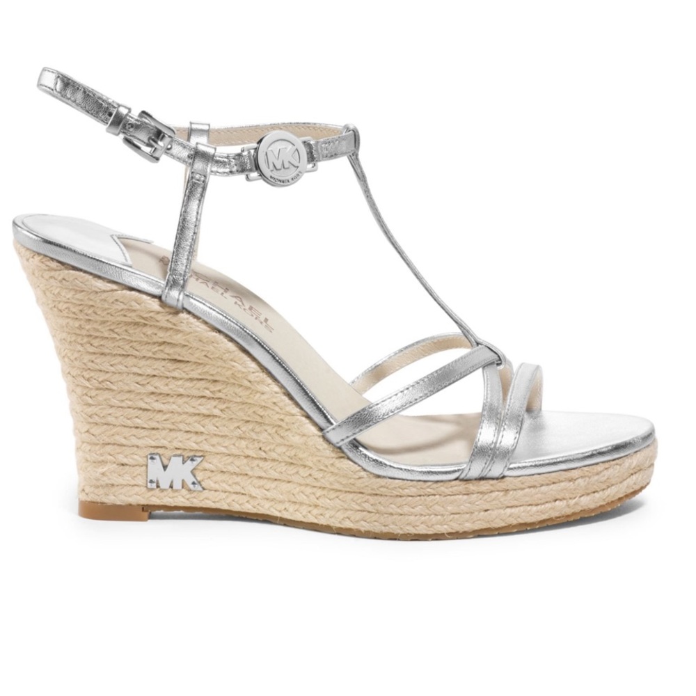 Michael Michael Kors Kami Silver Wedge 7.5